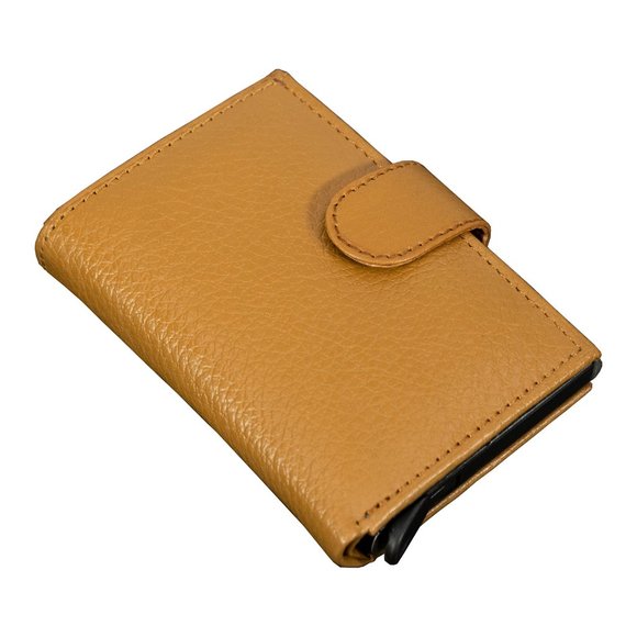 Automatic POP-UP, RFID Blocking Slim LEATHER ID Credit Card Holder - Picture 9 of 11